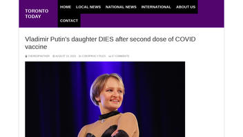 Fact Check: Vladimir Putin's Daughter Did NOT Die After Second Dose Of COVID-19 Vaccine