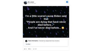 Fact Check: Joe Biden Did NOT Say 'People Are Dying That Have Never Died Before'