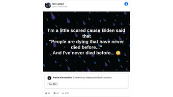 Fact Check: Joe Biden Did NOT Say 'People Are Dying That Have Never Died Before'