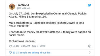 Fact Check: Mark Zuckerberg Did NOT Declare Richard Jewell To Be A 'Mass Murderer' Or Ban His Defense Raising Money On Facebook