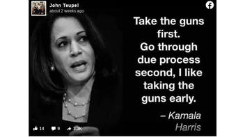 kamala harris fact guns say those words did check take were trump misattributed