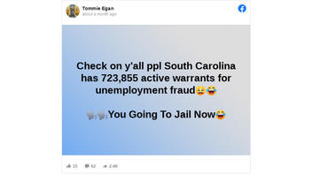 Fact Check: Posts Claiming States Are Issuing Large Numbers Of Unemployment Fraud Warrants Are A Joke