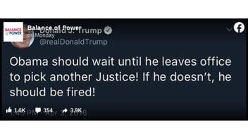 Fact Check: Donald Trump Did NOT Tweet 'Obama Should Wait Until He Leaves Office To Pick Another Justice! If He Doesn't, He Should Be Fired!'