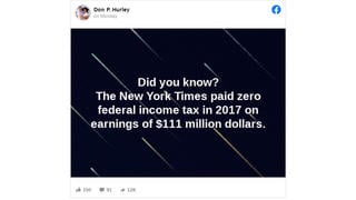 Fact Check: Whether The New York Times Paid Zero Federal Income Tax In 2017 On Earnings Of $111 Million Is Open To Interpretation