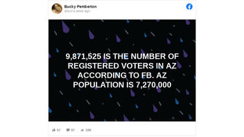 Fact Check: There Are NOT More Registered Voters In Arizona Than The Total Population Of The State