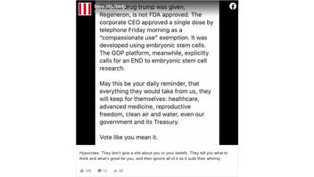 Fact Check: Embryonic Stem Cells Were NOT Used In The Development of Regeneron Antibody Treatment