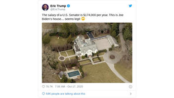 Fact Check: Photo Eric Trump Shared Is NOT Joe Biden's Current Home - He Sold It In 1996