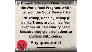 Fact Check: Hunter Biden Was NOT Chairman Of The UN Program That Won The Nobel Peace Prize, And The Trump Kids Are NOT Banned From Operating A Charity