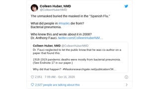 Fact Check: Fauci Study Does NOT Support Claim That The 'Unmasked Buried The Masked' in Spanish Flu Pandemic A Century Ago