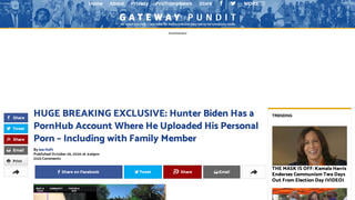 Fact Check: Screenshot And Blogger's Proprietary Technology Do NOT Provide Proof That Hunter Biden Has PornHub Account With Family Photos