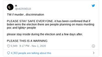 Fact Check: There Is NO Proof People Are Planning On Mass Murder Of POC And LGBTQ+ People If Biden Wins