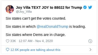 Fact Check: Trump Was Not In Lead In Six States That Were Failing To Count And That Were Democrat Controlled On November 4th