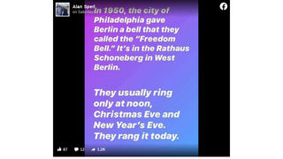 Fact Check: Berlin's Freedom Bell Did NOT Ring To Celebrate Joe Biden's Win 