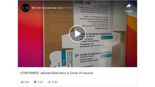 Fact Check: Aborted Male Fetus Is NOT Confirmed In COVID-19 Vaccine