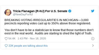Fact Check: 3,000 Michigan Precincts Did NOT Report Votes Cast Up To 350% Above Registered Voters