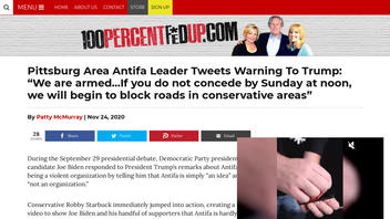 Fact Check: 'Pittsburg Area Antifa Leader' Did NOT Tweet Warning To Trump: 'We Are Armed' -- It Was A Prankster