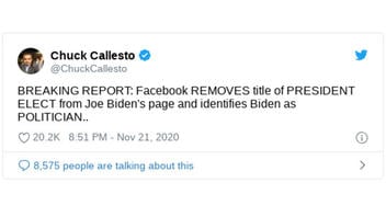 Fact Check:  Facebook Did NOT Remove The Title 'President Elect' From Joe Biden's Page