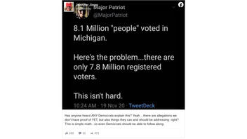 Fact Check: The Number Of Voters In Michigan Did NOT Exceed The Number Of Registered Voters