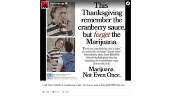 Fact Check: This Thanksgiving Themed Anti-Marijuana Ad Is NOT Genuine -- It's A Tribute To A 1980s Slasher Flick