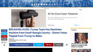 Fact Check: Trump Team Does NOT Have Dominion Machine From A Small Georgia County That Shows Votes Flipped from Trump to Biden