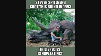Fact Check: Steven Spielberg Did NOT Shoot A Rhino That Became Extinct 