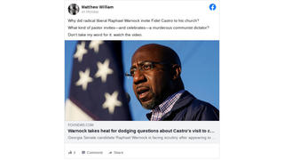 Fact Check: Raphael Warnock Did NOT 'Invite Fidel Castro To His Church'