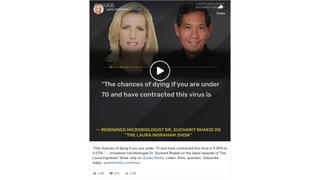 Fact Check: Study Does Say People Under 70 DO Have A 0.05% to 0.07% Chance of Dying From COVID-19, But That's About 60,000 Dead Americans So Far