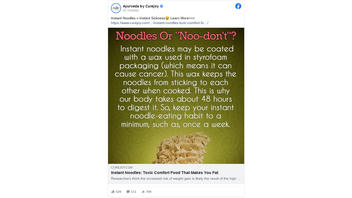 Fact Check: Instant Noodles Are NOT Coated In Wax That Causes Cancer