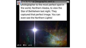 Fact Check: This Is NOT A 2020 National Geographic Photo Of The Star of Bethlehem