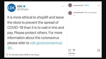 Fact Check: The CDC Did NOT Post A Tweet Encouraging Shoplifting