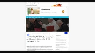 Fact Check: Pope NOT Arrested On 80-Count Indictment For Child Trafficking And Fraud During Supposed 'Vatican Blackout'
