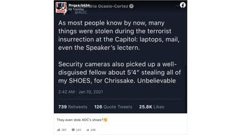 Fact Check: Rep. Alexandria Ocasio-Cortez Did Not Tweet That Her Shoes Were Stolen During 'The Terrorist Insurrection'