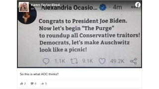 Fact Check: AOC Did NOT Tweet A Call For A 'Purge' To Round Up 'Conservative Traitors' And Making 'Auschwitz Look Like A Picnic'
