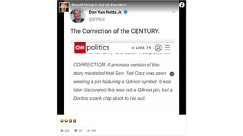 Fact Check: CNN Did NOT Issue A Correction Over A Ted Cruz Qanon Pin That Turned Out To Be A Dorito