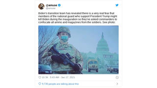 Fact Check: National Guard Commanders Have NOT Confiscated All Ammo And Magazines From Troops Guarding The Capitol