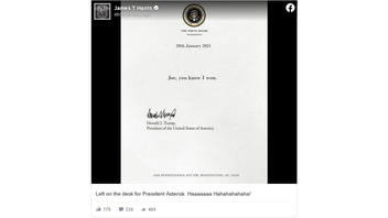 Fact Check: This Is NOT A Real Letter From Donald Trump To Joe Biden