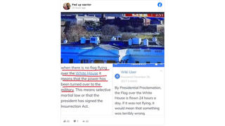 Fact Check: There Is NO Rule That Says No Flag Flying Over The White House Means The Military Is In Control -- And Flag Flew On Inauguration Day 2021