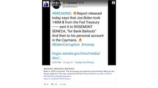 Fact Check: Republican Congressional Report Does NOT Say Biden Took Money From Treasury, Sent It To His Personal Cayman Island Account