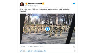 Fact Check: Inauguration Day Video Does NOT Show National Guard Members Turning Their Backs To Show Disrespect To President Biden -- They Are Busy Guarding Him