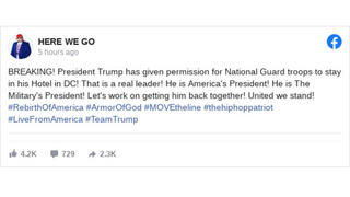 Fact Check: National Guard Troops Do NOT Need Hotel Rooms Despite Reports President Trump Has Given Permission For National Guard Troops To Stay In His Hotel In DC