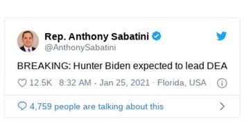 Fact Check: Hunter Biden Is NOT Expected To Lead DEA -- GOP Lawmaker Tweeted False Info