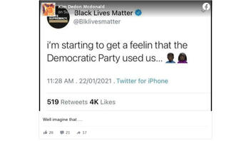 Fact Check: No Evidence That The Official Black Lives Matter Twitter Account Tweeted 'The Democratic Party Used Us'