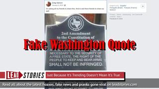 Fake News: George Washington Quote About Arms and Ammunition Is NOT Real