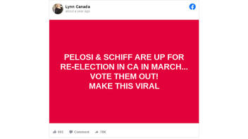 Fact Check: Nancy Pelosi And Adam Schiff Are NOT Up For Re-election In California In March, 2021