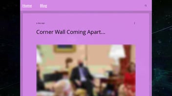 Fact Check: The Corner Wall Is NOT Coming Apart On The Oval Office 'Film Set' - Photo Shows A Door In The Round Room