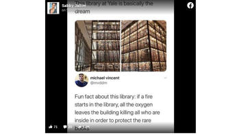 Fact Check: In A Fire, Yale Library's System Would NOT Kill Those Inside With No Oxygen While Protecting Rare Books 