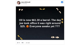 Fact Check: The Price Of Oil Has NOT Increased From $25 To $61 A Barrel Since 'Joe' Became President 