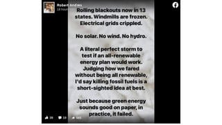 Fact Check: Renewable Energy Sources Are NOT The Leading Cause Of Blackouts Amid Deadly Winter Storm
