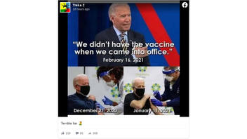 Fact Check: President Biden Quote About Not Having Covid-19 Vaccine Coming Into Office Was About Supply Backlog -- NOT About Vaccine Existence