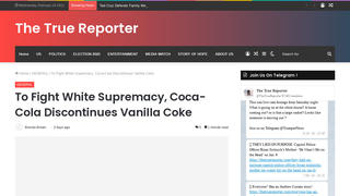 Fact Check: Article Titled 'To Fight White Supremacy, Coca-Cola Discontinues Vanilla Coke' Is Satire